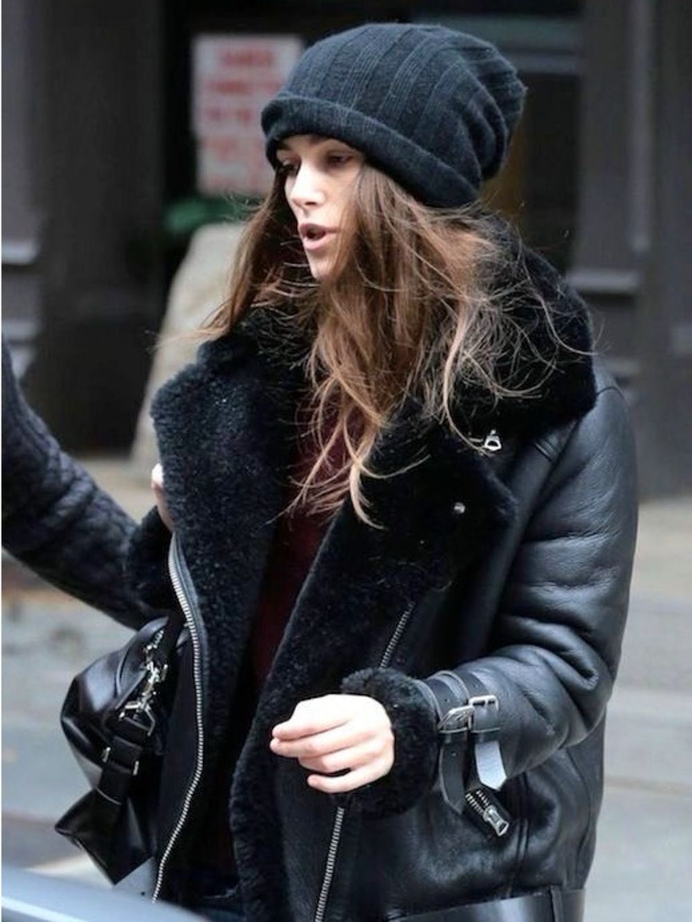 Ducie Leather Jacket with Heavy Faux Fur Collar 🖤